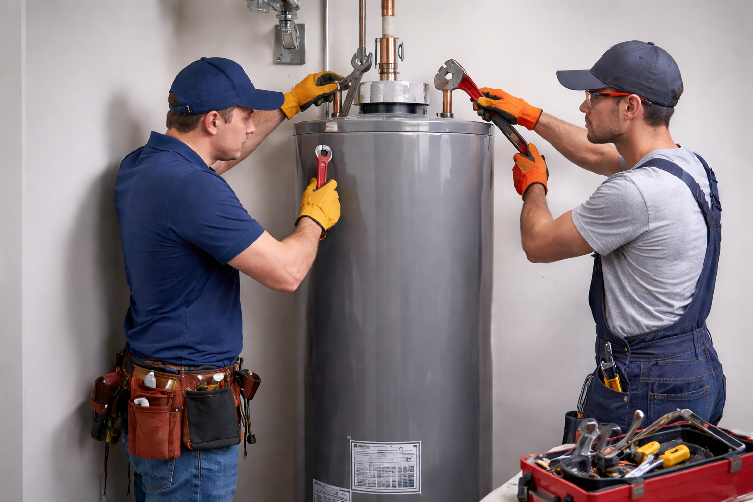 new residential water heater installation